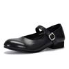 [Precio del Evento 148] Zapatos Planos Mary Jane Redondos de Piel de Ternera Lavada Tacón Bajo Retro Boca Poco Profunda para Mujer Piel Genuina