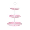 Soporte para Pasteles de Tres Niveles Lujo Ligero Mesa de Postres Mesa de Café para Sala de Estar Soporte para Snacks Plato de Frutas Plato de Dulces y Pasteles para Bodas Plato de Frutas Secas