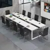 Mesa de conferência de escritório moderna minimalista, mesa longa, combinação de mesa e cadeira de escritório, bancada de treinamento para funcionários, mesa de negociação