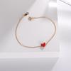Pulsera Pequeña de Corazón Rojo de Plata S925 para Niñas, Estilo Dulce y Lujoso, Pulsera de Corazón de Oro de 18K, Regalo de San Valentín de Alta Gama