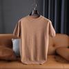 23 outono e inverno novo masculino meia gola alta pulôver camisola de manga curta cor sólida simples meia manga camisola de malha assentamento camisa