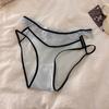 Pure Desire Code ~ Panties sin costuras con borde de encaje Malla Sexy Cintura baja Entrepierna de algodón puro Calzoncillos tipo hipster con trasero abullonado para mujer