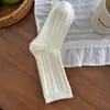 Calcetines Grues de Estilo Básico Color Blanco Leche Suave para Otoño e Invierno Calcetines Suaves de Algodón Puro de Media Pantorrilla Estilo Coreano Calcetines Versátiles Venta al por Mayor Zhuji