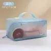 Bolsa de Maquiagem de Malha de Grande Capacidade Personalizável com Logo Bolsa de Higiene Transparente Minimalista Organizador de Cosméticos Bolsa de Lavar para Viagem