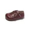 Novos Sapatos Vermelhos de Couro para Meninas da Primavera de 2026, Sapatos de Princesa Macios para Bebês, Sapatos de Princesa Retrô para Meninas Jovens, Modernos
