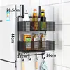 Prateleira de armazenamento lateral para geladeira de cozinha, montada na parede, multifuncional, multicamadas, para armazenar temperos e filme plástico