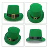 Cinturón Irlandés Sombrero Lincoln St. Día de San Patricio Mago Verde Sombrero de Lincoln Actuación en Escenario Sombrero de Copa Verde