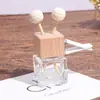 Frasco de vidro para pingente de carro com tampa quadrada transparente, frasco vazio para saída de ar do carro, enfeite de fragrância decorativo fofo