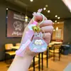 Llavero de Gusano de Cuentas de Burbujas Luminosas Botella de Aceite Adornos de Arena Movediza Lindos Llavero de Cristal Colgante para Mochila Escolar Coche