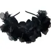 Diadema de Corona Artificial Transfronteriza para la Cabeza Flor de Malla Grande de Gasa Flor en el Centro Flor en el Centro Accesorios para el Cabello de Actuación para Niñas