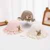 Chapéu de Bebê Primavera, Outono e Verão Borda de Renda Fina Chapéu Pescador Princesa Proteção Solar para Bebê Menina Chapéu Bacia para Recém-Nascido