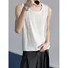 Verano 2026 Nuevo Chaleco sin Mangas Elástico Texturizado de Hielo de Moda para Hombre, Camiseta sin Mangas Deportiva de Corte Holgado, Talla Grande de Moda