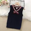 Chalecos para Niñas, Prendas de Punto, Nuevos Estilos de Primavera y Otoño, Ropa Exterior Preppy para Niñitas, Prendas Interiores de Punto con Cuello en V para Niños Estilosos