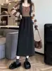 Saia de Veludo Grosso Plus Size Feminina de Veludo Cotelê Outono e Inverno 2024 A-Line Slim Estilo Coreano Comprimento Médio Saia Feminina Cintura Alta