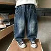 Pantalones para Niños Estilo Otoño Moda Jeans de Pierna Recta Sueltos para Niños Nuevo Estilo 2026 Pantalones Largos Curvos para Bebé Primavera y Otoño