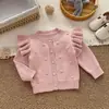 Nuevo cárdigan para bebé niña 100% algodón suéter de manga larga otoño e invierno abrigo de punto de manga de murciélago para bebé niña suéter para niños