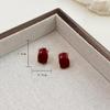 Pendientes de gota de aceite rojo Ankora para mujer, estilo artístico, retro, elegante, de moda, con luz blanca, de lujo, joyería avanzada.