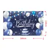 Tela de fondo para fiesta de cumpleaños transfronteriza nueva, accesorios de poliéster, decoración de escena con globos, tela colgante de cumpleaños, tela de pared