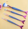 Brocha de maquillaje suave de seis colores pelo suave traje de sirena pelo de nailon galvanizado 4 piezas bolsa de PVC en stock fábrica de origen