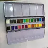 Acuarela Sólida de 24 Colores, Pigmento de Acuarela Fabricante de Ningbo Acuarela Sólida de 24 Colores en Caja de Hierro al por Mayor