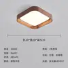 Luminária de Corredor Estilo Wabi-Sabi Japonês, Luminária Criativa Retro com Textura de Madeira de Nogueira para Entrada, Luminária de Teto Circular Minimalista Moderna
