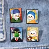 Moda Europeia e Americana Personalidade Criativa Tendência Broche de Pato Van Gogh Desenho Animado Japonês Animal Pintura Famosa Emblema de Metal