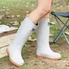 Zapatos Impermeables de Caña Alta de Moda, Botas de Lluvia, Ropa de Verano para Exteriores para Mujer, Suela Gruesa, Resistentes al Desgaste, Resistentes al Agua, Zapatos de Goma de Trabajo, Cómodos para Adultos