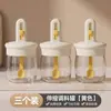 Compartimento para Cuchara Separado Retráctil Tarro de Condimentos Sellado Caja de Condimentos a Prueba de Humedad Cocina Hogar Tarro de Sal Almacenamiento Botella de Vidrio para Condimentos Tarro