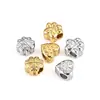 Aço Inoxidável Pata de Gato Forma de Coração Furo Passante Contas Cor Fixa Dourado Contas Espaçadoras Acessórios Contas Soltas de Alta Qualidade para DIY Colar