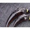 Colgante de Diente de Lobo de Obsidiana Natural para Hombres, Colgante Audaz de Moda, Collar de Amuleto de la Suerte Regalo al por Mayor