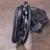 Pulsera de Ojo de Tigre de Venta Caliente Transfronteriza Europea y Americana para Hombre, Cuerda de Cuero Trenzada Multicapa, Tendencia de Personalidad de Moda, Pulsera de Cuero Versátil
