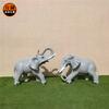 Escultura de elefante de fibra de vidrio en stock de fábrica para lugar escénico al aire libre Decoración de animales para parque infantil Elefante grande y pequeño Adornos decorativos
