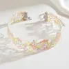 Gargantilla Floral Bordada en 3D para Mujer, Cadena de Cuello de Flores Coloridas Vintage Francesa de Moda, Joyería Decorativa