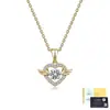 Collar de Plata S925 Alas de Corazón Moissanita, Suministro Exclusivo Transfronterizo, Cadena Ligera de Lujo para Clavícula, Suministro Directo de Fábrica