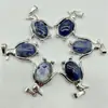 Venta Caliente Transfronteriza Joyería Europea y Americana Accesorios para Collares Cristal Natural Ágata Piedra Preciosa Colgante de Pingüino Aleación Accesorios Ecológicos