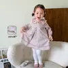 (8.4 Novidades) Vestido Infantil Outono 2026 Novo Estiloso Vestido Floral Infantil Saia de Bebê Classe A