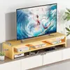 Suporte de TV com prateleiras, rack para TV de sala, prateleiras de armazenamento, base para monitor, suporte elevado e rack de suporte