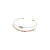 Pulsera Abierta Rectangular de Doble Capa de Circonita Pulsera de Lujo Ligero de Gama Alta Joyería de Moda Retro Exquisita Europea y Americana Venta al Por Mayor