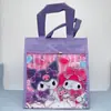 Bolsa de documentos portátil de dibujos animados Sanrio, Kuromi, Chiwa, gato KT, bolsa de trabajo vertical de doble capa, bolsa de tutoría de gran capacidad
