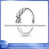 Pan Jia Dora Cobre Branco Diamante Laço Flor Amor Clássico Moda Mais Fácil de Combinar Anel como um Presente para Namorada