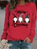 Suéter sudadera con estampado navideño de cuello redondo y manga larga informal para mujer, otoño e invierno, transfronterizo de Europa y Estados Unidos, venta al por mayor