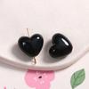 Pendientes de resina con forma de corazón de melocotón, brillantes, con forma de corazón, tridimensionales, con agujero recto, para bricolaje, fundas de teléfono para mujer, venta al por mayor