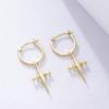 Joyería Transfronteriza Aretes de Plata Esterlina 925 Aretes de Cruz para Mujer Estilo Europeo y Americano Ins Aretes Versátiles Personalizados Venta al por Mayor de Aretes