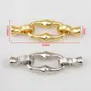 Fecho Conector Multifuncional de Pérola Retangular Oval de Cobre, Banhado a Ouro 18K, Cabeça de Fecho Multifuncional Preserva-Cor, Joias DIY