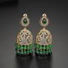 Pendientes verdes Jinse, pendientes vintage de cobre y circonita, estilo corte indio, pendientes de oro noble para cenas de moda.