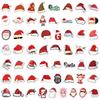 55 piezas de serie navideña Gorro de Navidad Gorro de Papá Noel pegatinas de grafiti para coche equipaje tazas al por mayor