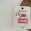 Set de Pasador y Liga para el Cabello de Niña con Corazón de Fresa y Encaje, Pinza para el Cabello, Pinza Lateral, Banda Elástica