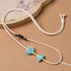 Cordón para colgante de collar de ámbar estilo Tíbet, cordón de cuero hecho a mano, cordón para colgar para ensartar cuentas y thangkas, estilo delgado, cordón creativo estilo chino para colgar