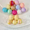 Tarjeta de Luz UV de Colores Electroplateados Acrílicos Cuentas de Calabaza de 16 mm Cuentas con Agujero Recto Materiales para Cadena de Teléfono Móvil DIY Accesorios de Joyería
