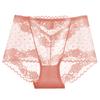 Heavenly things bragas de encaje de talle alto sin costuras vientre rosa malla floral bragas calzones de mujer entrepierna de algodón